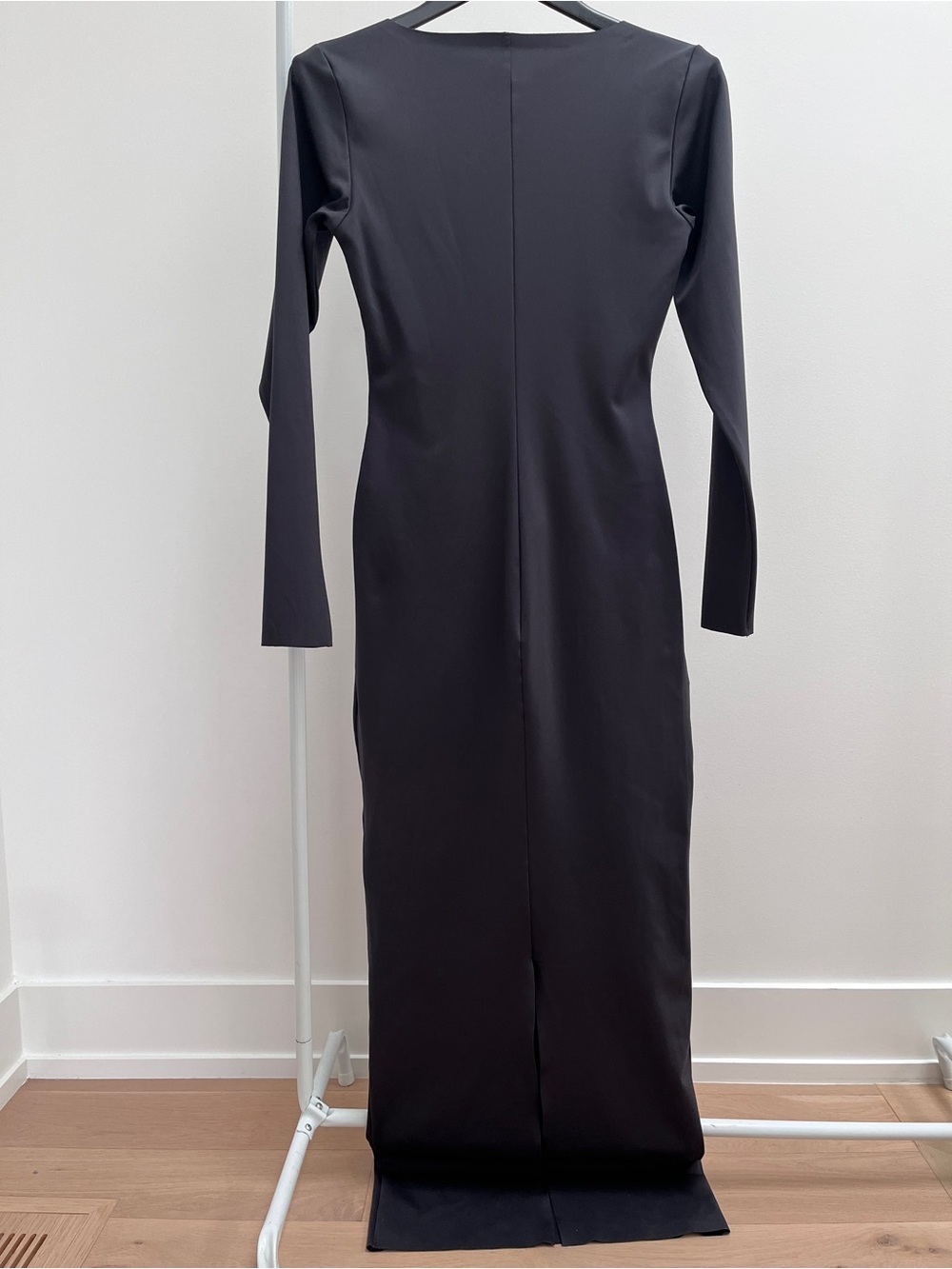 SKIMS body long sleeve slip dress XL onyx compression shaping timeless LBD - Picture 8 of 15